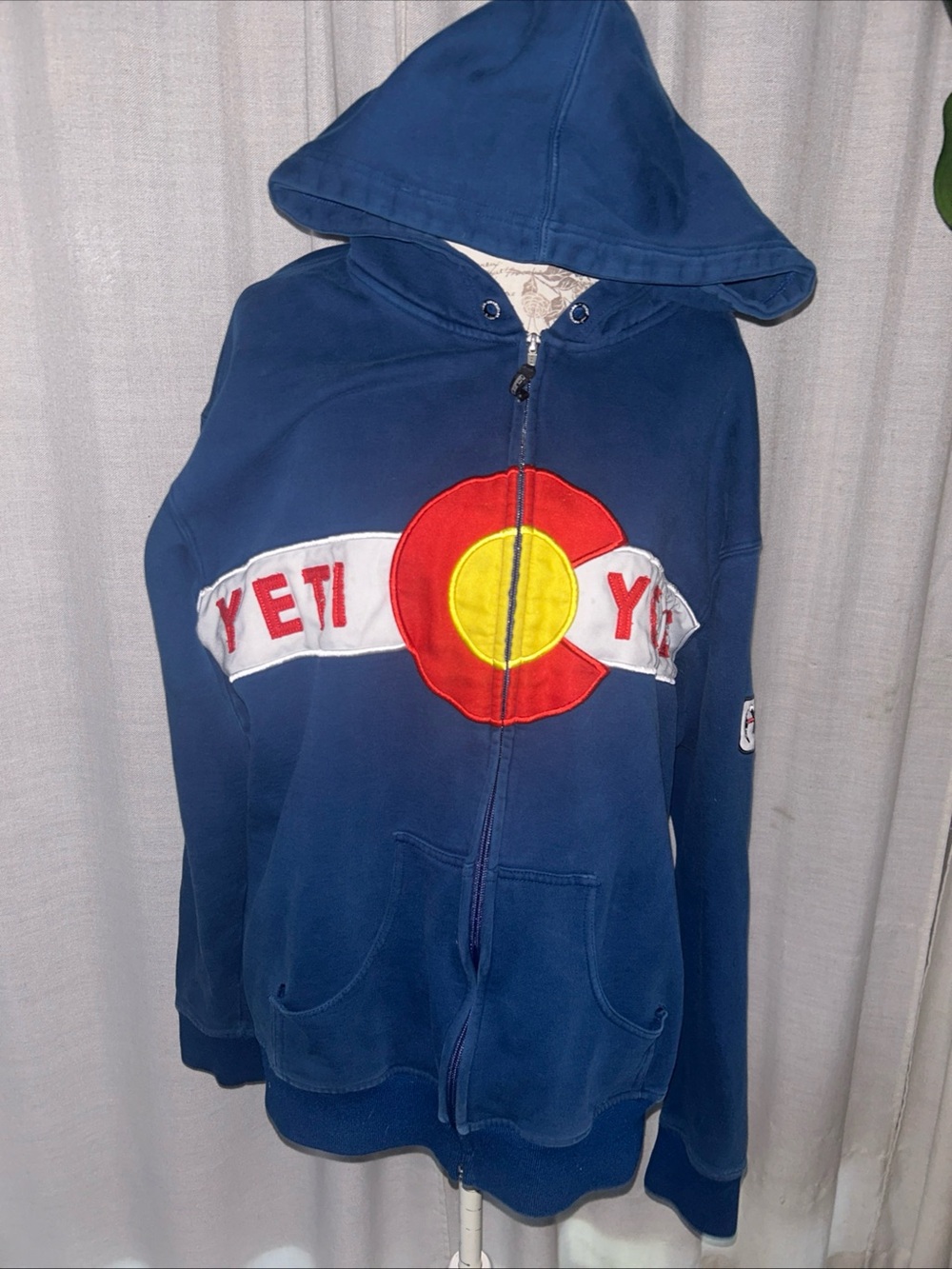Yeti Cycles Men’s Size XXL Full zip up Colorado hoodie Navy